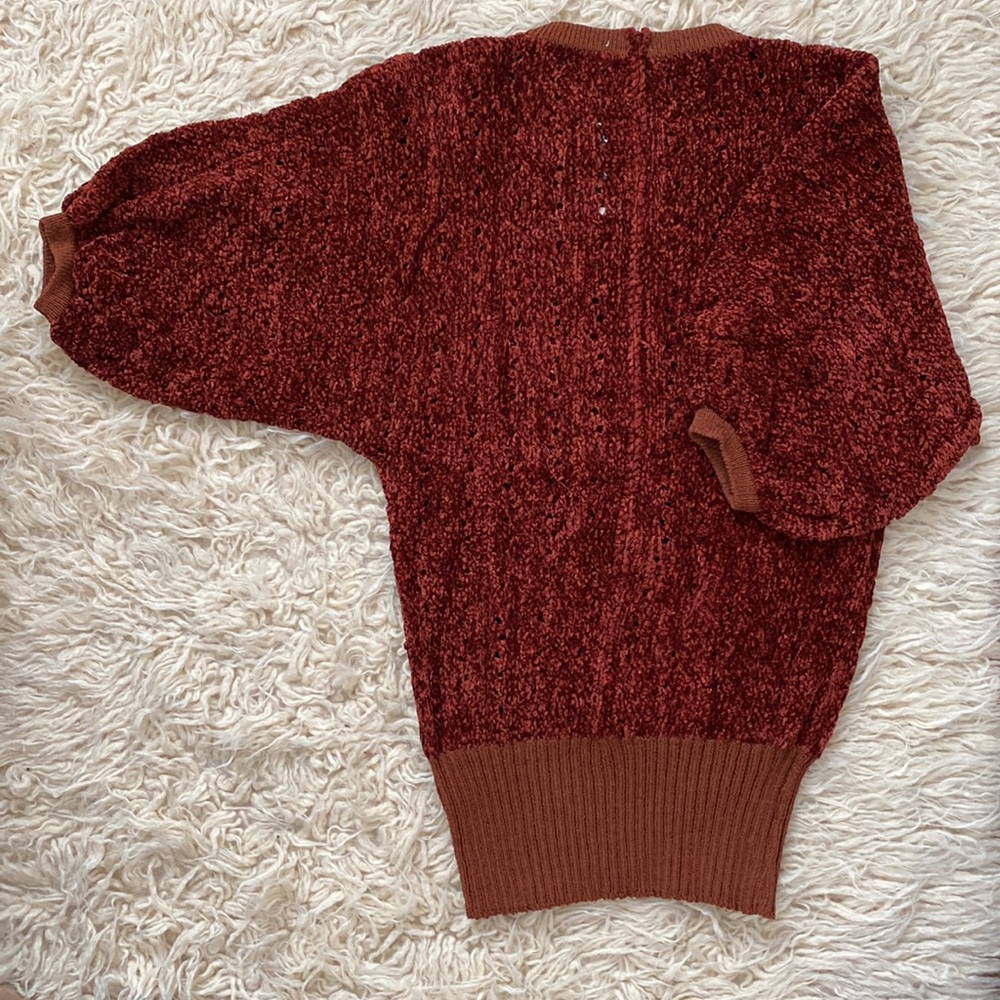 Vintage 1970s Miss Joanne Open Weave Chenille Top- S - Picture 3 of 3